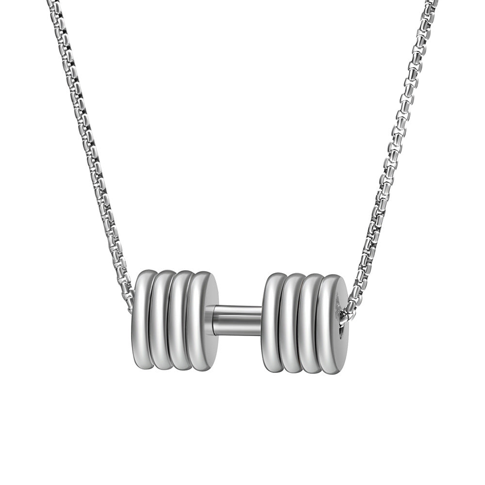Personalized Dumbbell Engraved Necklace