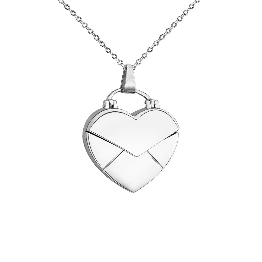 Personalized DIY Peach Heart Photo Box Necklace