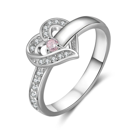Personalized Birthstone Name Engraving Ring