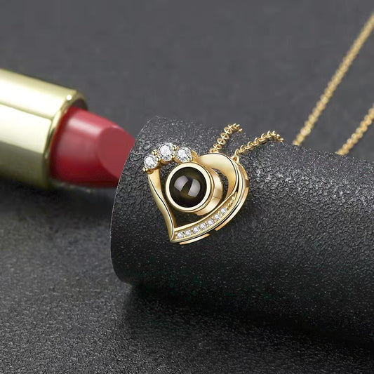 Personalized photo customized crooked Heart Necklace
