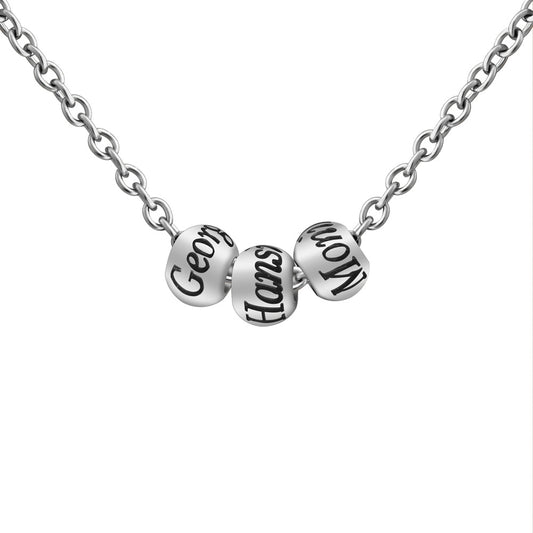 Personalized three color lettered Bead Necklace