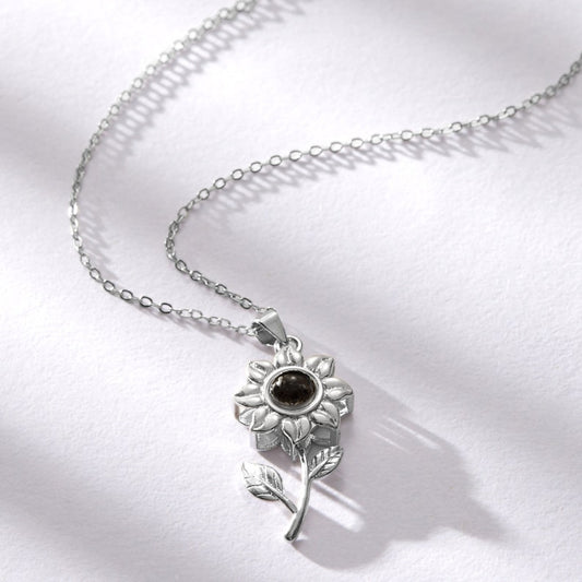 Personalized S925 Silver Sunflower Projection Necklace