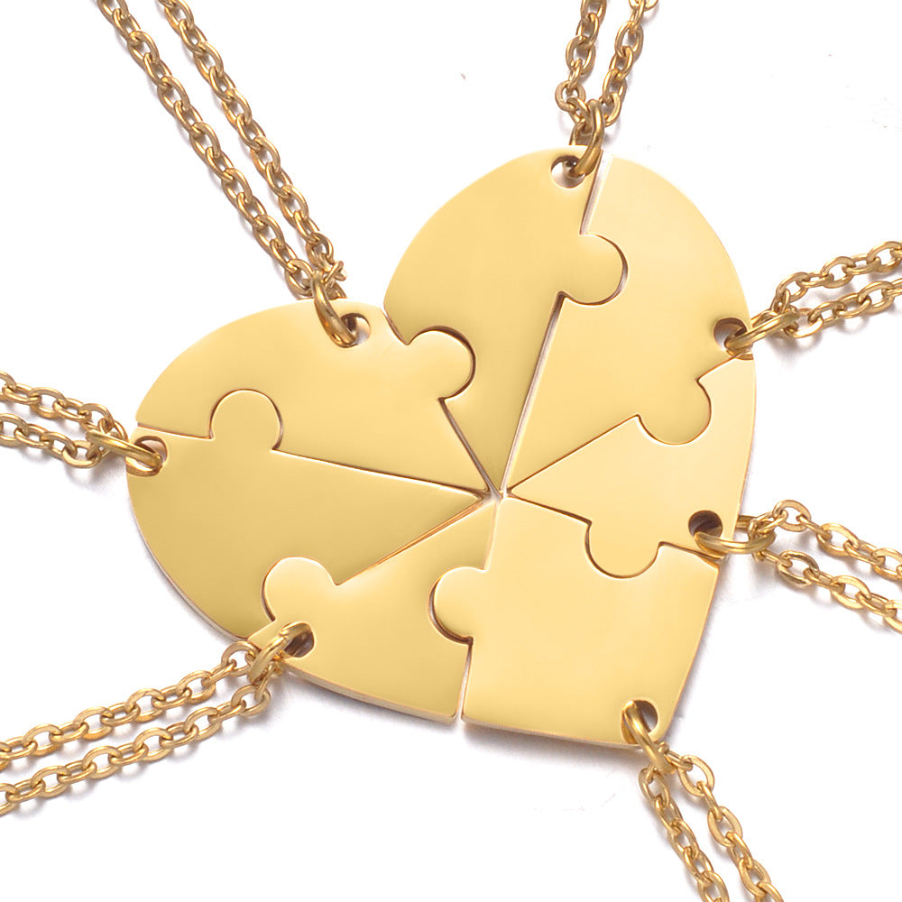 Personalized heart-shaped stitching necklace