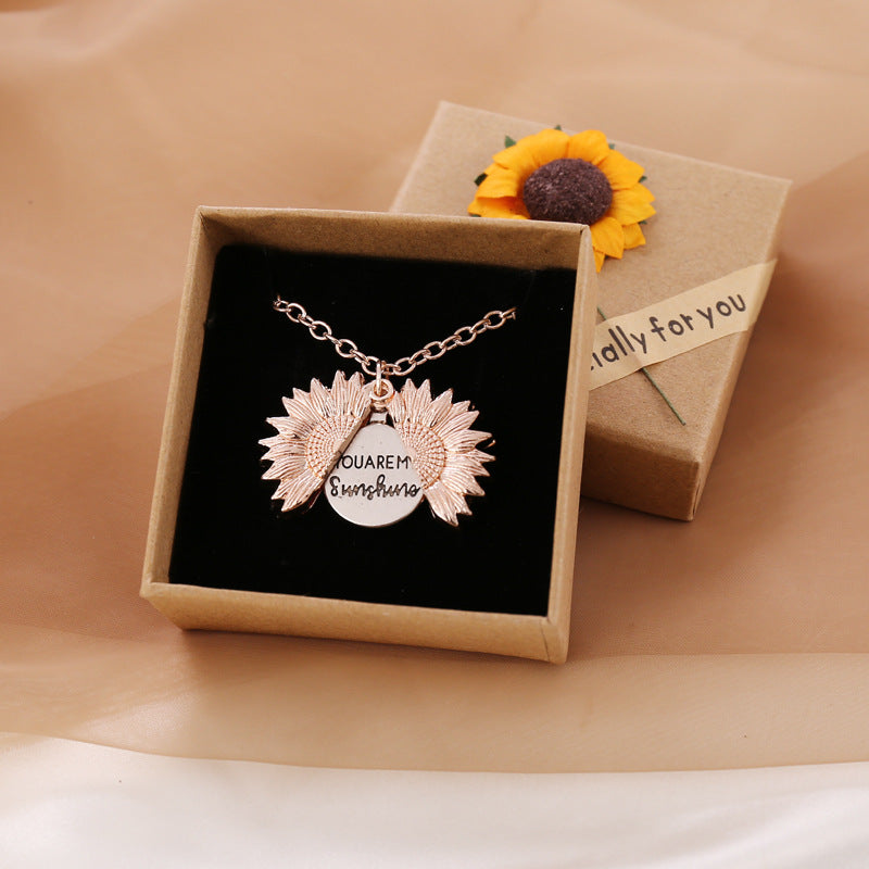 Personalized Sunflower Name Necklace