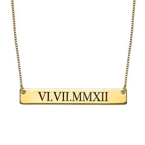ROMAN NUMERAL DATE NECKLACE
