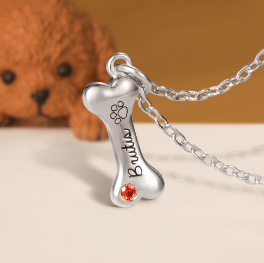 Customized Name Dog Bone Necklace