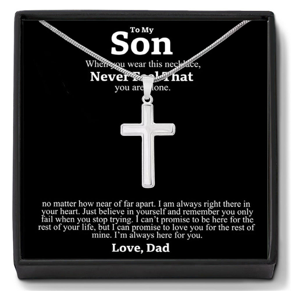 Cross necklace gift for son