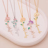 Custom birthday flower name necklace