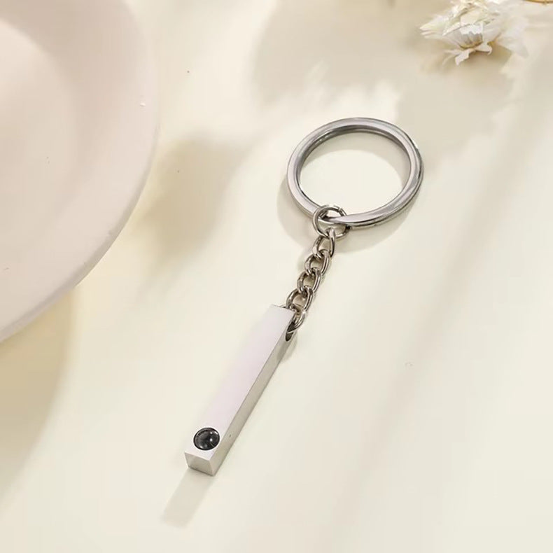 Custom Projection Bar Keyring Stainless
