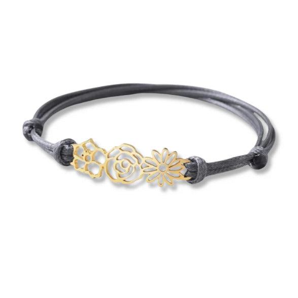 Personalized Titanium Steel Birth Flower Bracelet