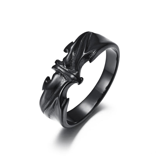Custom Batman Ring Gothic Men's Jewelry - Personalized Name Hand Carved Oxidized Ring - Hero Symbol Dark Knight Statement Ring