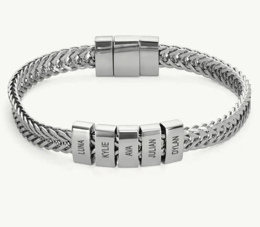 Stainless steel double woven chain bracelet