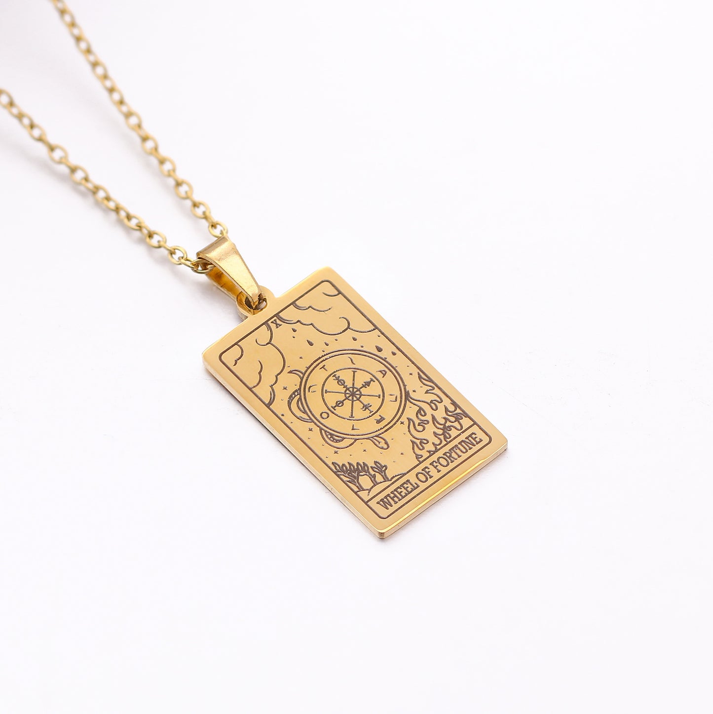 22 Tarot Necklace Pendant Square Personality Simple Vintage Women