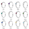 925 Sterling Silver birth stone ring
