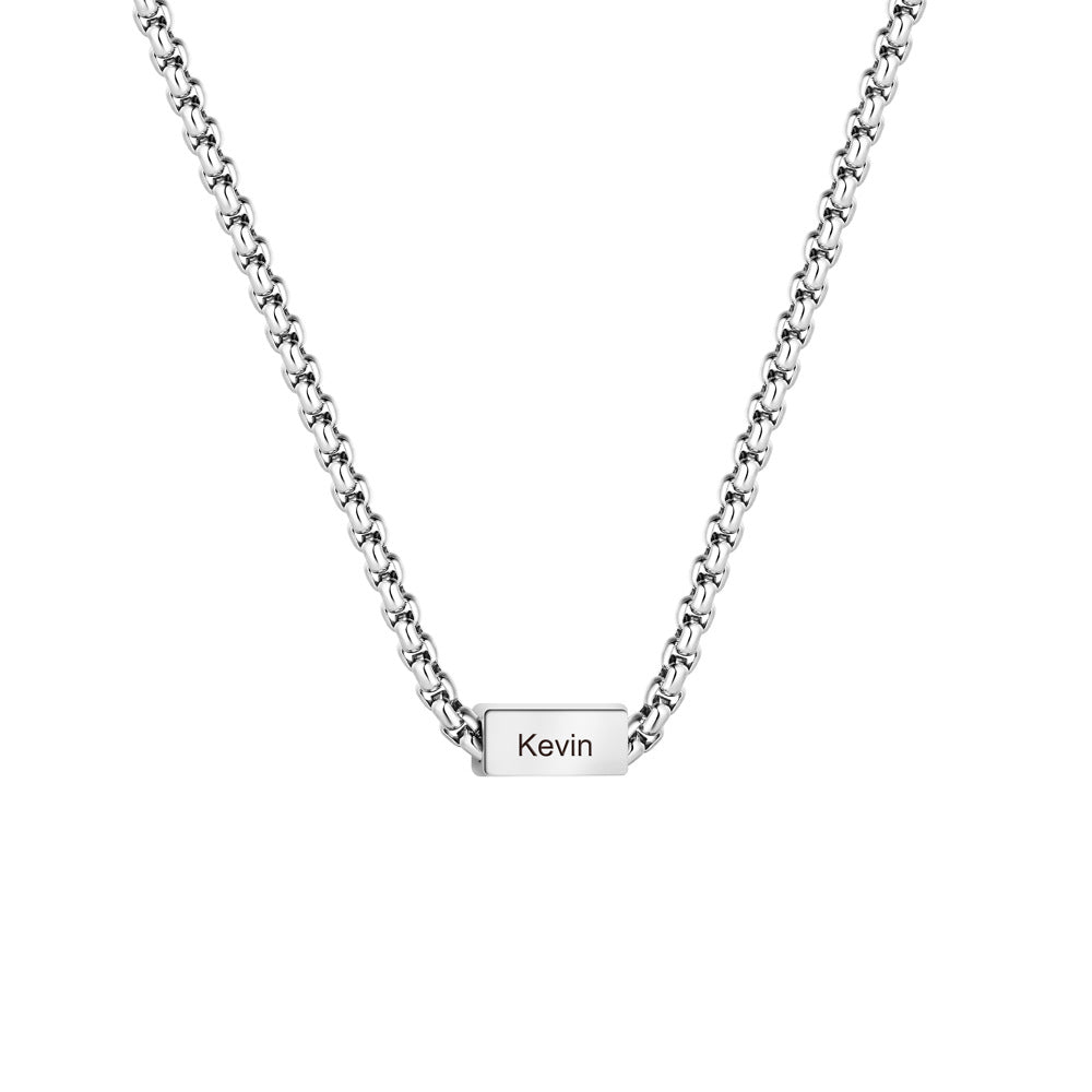 Custom Engraved Mens Stainless Steel Necklace