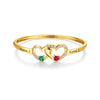 Personalized Heart Couple Birthstone Bracelet