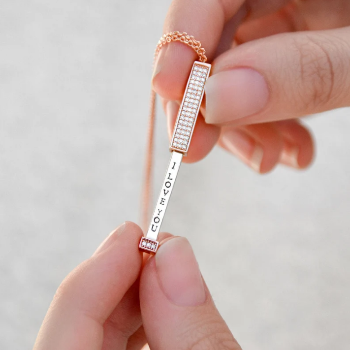 Hidden Message Diamond Necklace