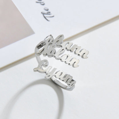 Custom Double Name Ring