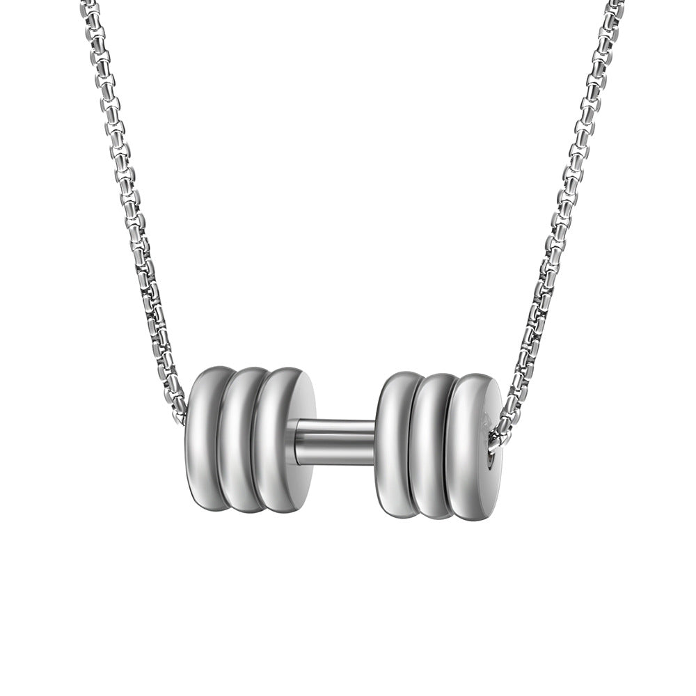 Personalized Dumbbell Engraved Necklace
