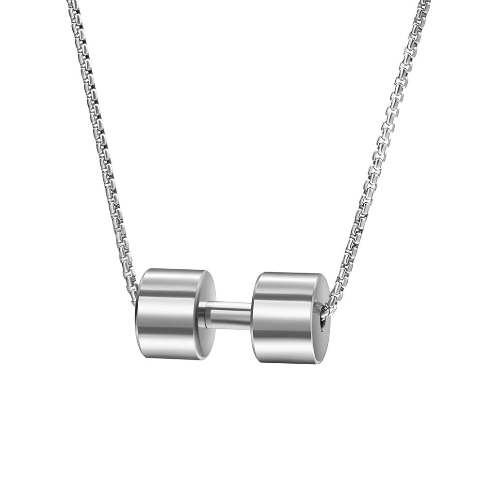 Personalized Dumbbell Engraved Necklace