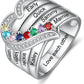 Personalized Birthstone Name Engraving Ring