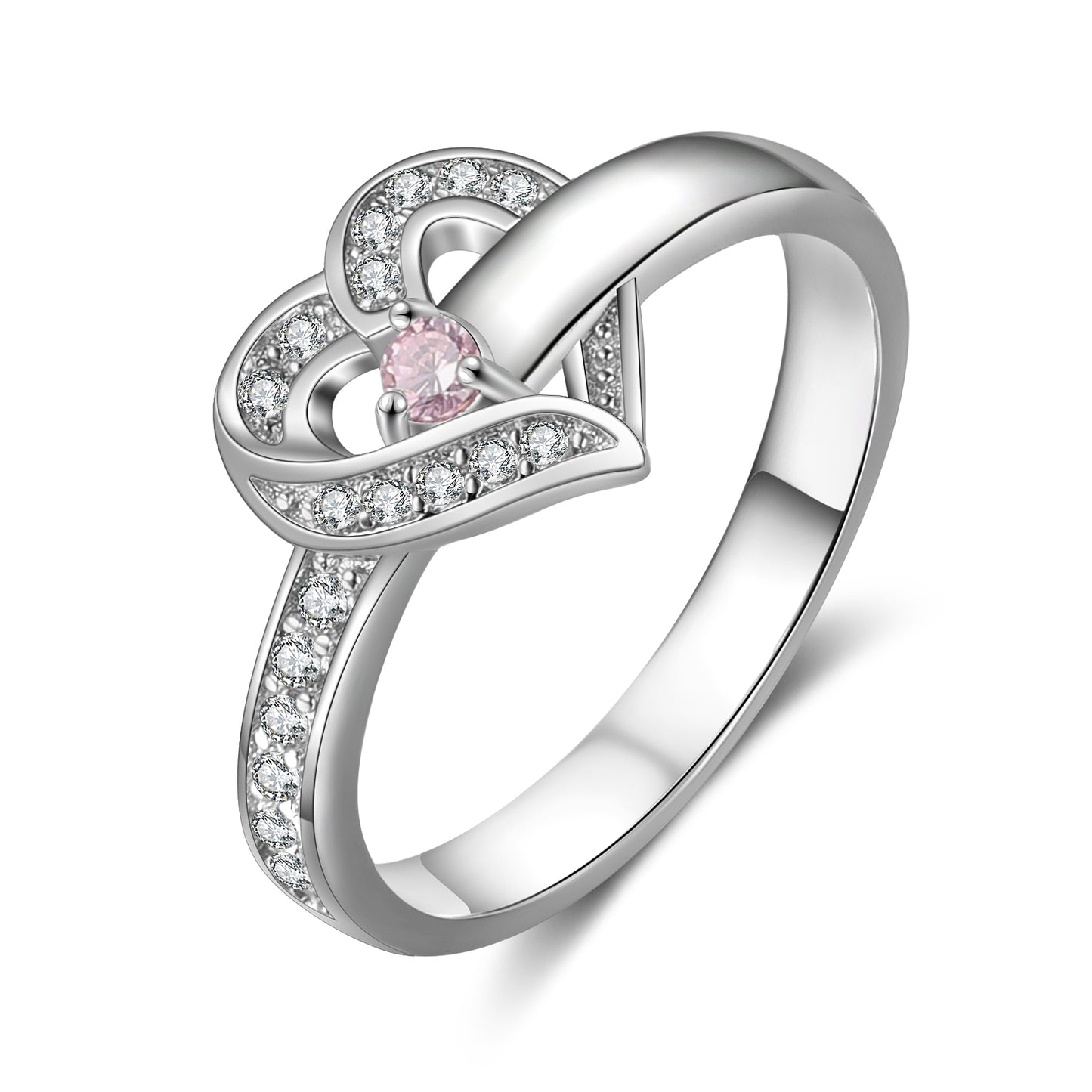 Personalized Birthstone Name Engraving Ring