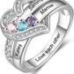 Personalized Birthstone Name Engraving Ring