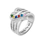 Personalized Birthstone Name Engraving Ring