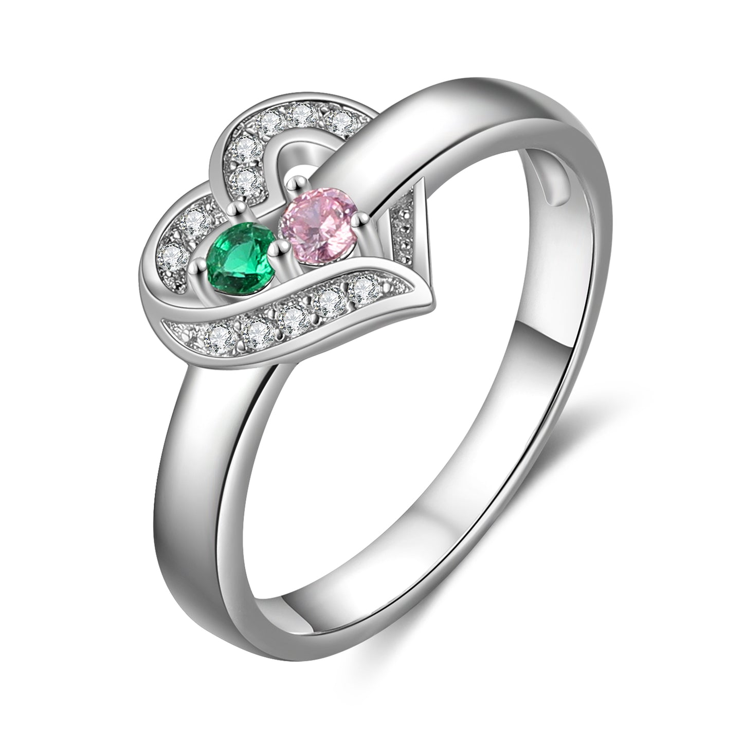 Personalized Birthstone Name Engraving Ring