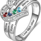 Personalized Birthstone Name Engraving Ring