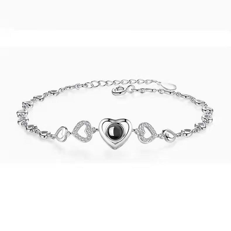 Personalized I love you heart to heart bracelet