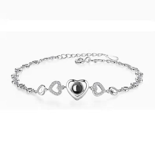 Personalized I love you heart to heart bracelet
