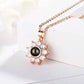 Personalized flower photo Necklace