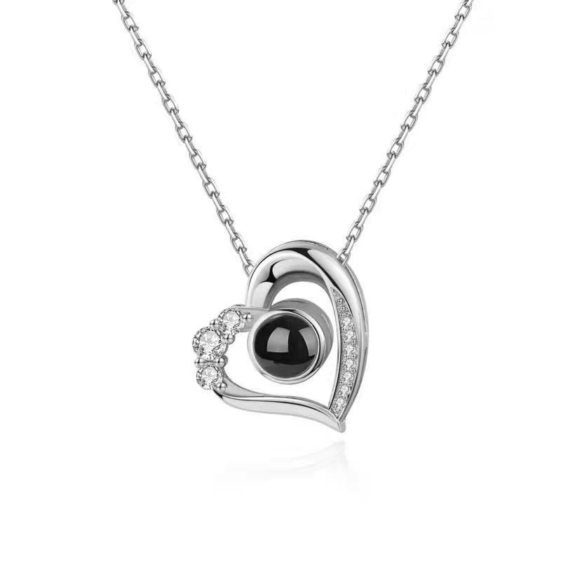 Personalized photo customized crooked Heart Necklace