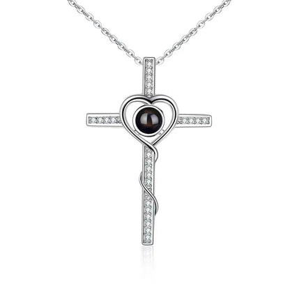 Personalized photo custom Cross Necklace