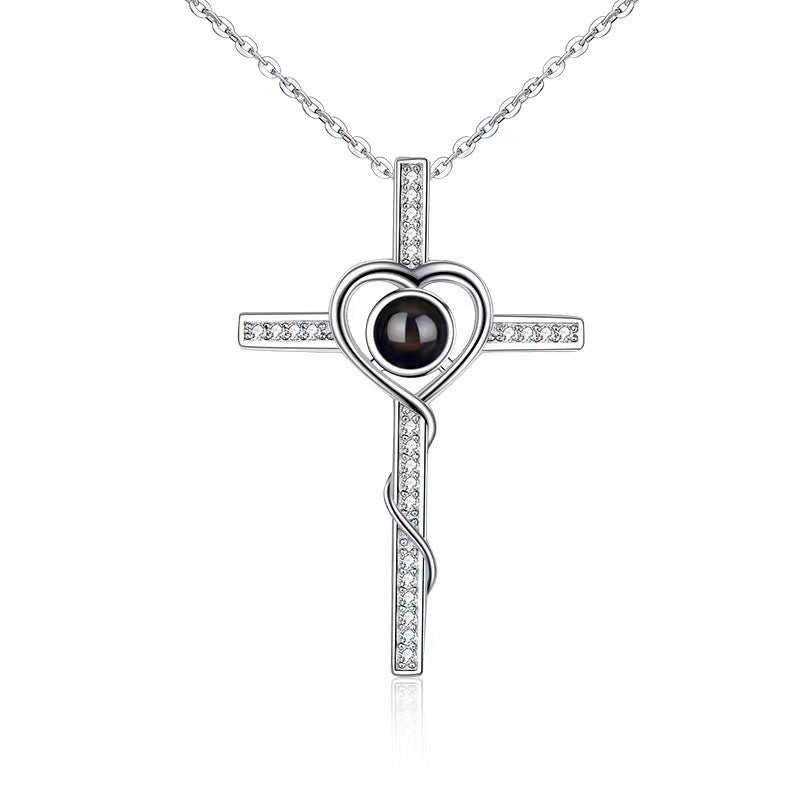 Personalized photo custom Cross Necklace