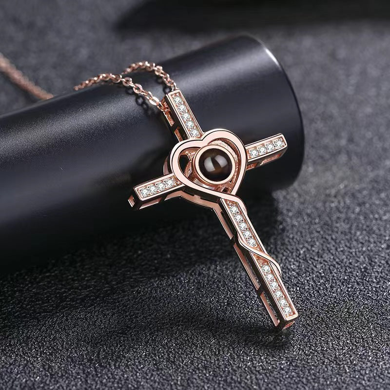 Personalized photo custom Cross Necklace