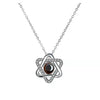 Personalized hexagonal Star Flower Photo Necklace