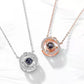 Personalized Round Diamond Set Photo Necklace