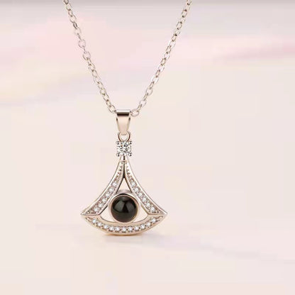 Personalized Diamond Set Photo Necklace