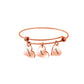 Personalized engraved peach heart three color Bracelet
