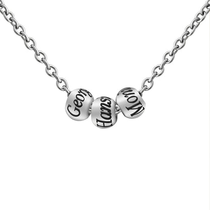 Personalized three color lettered Bead Necklace