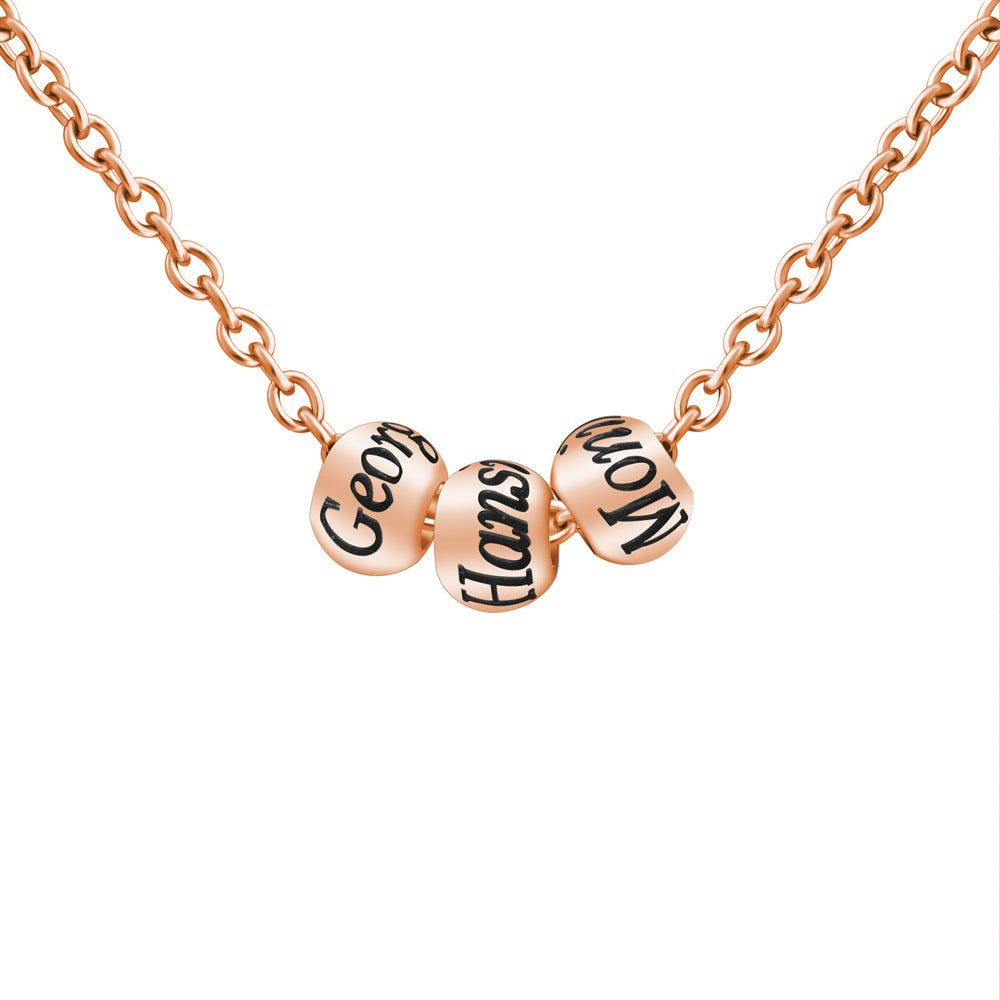 Personalized three color lettered Bead Necklace