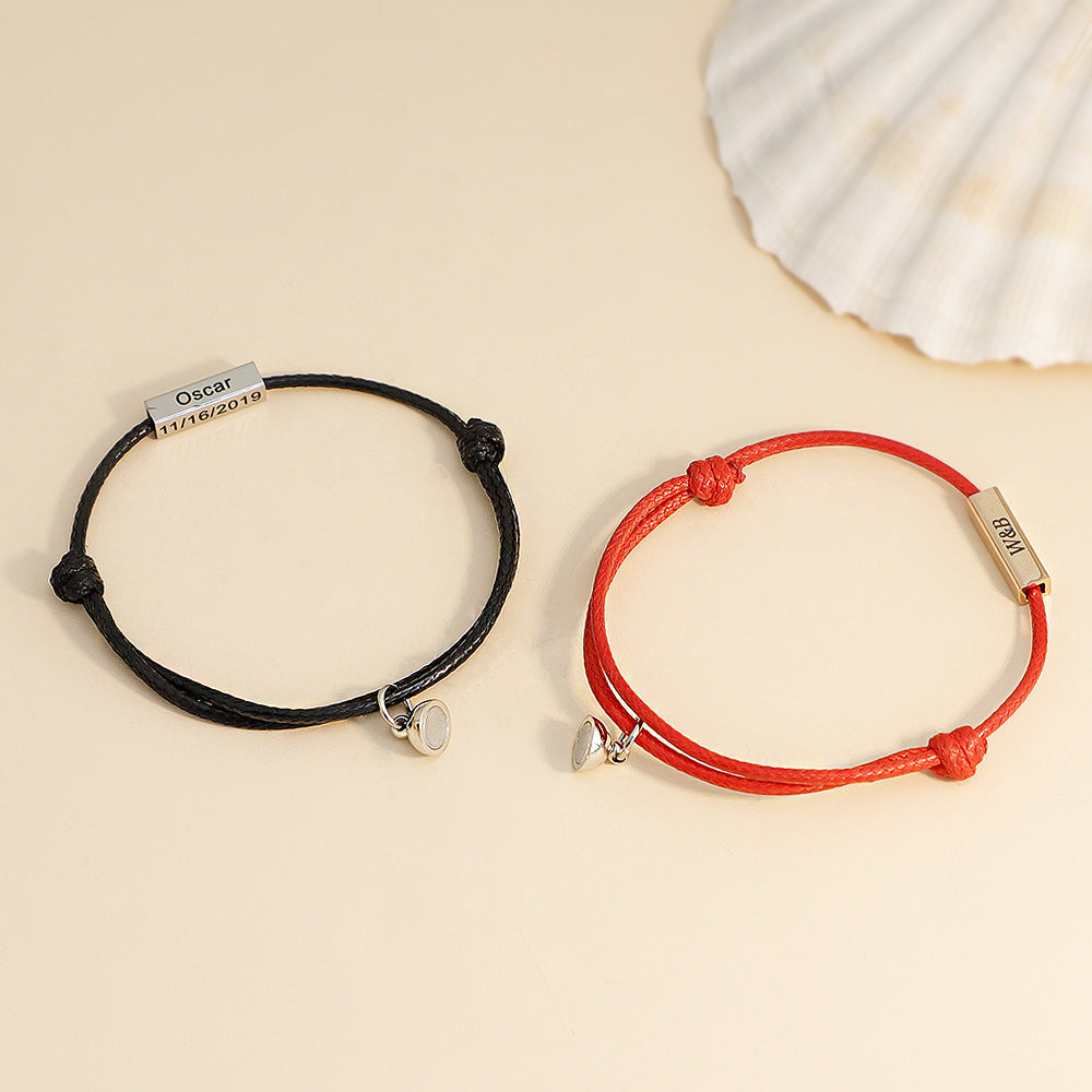 Personalized magnetic couple Bracelet