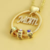 Personalized lettering color diamond necklace