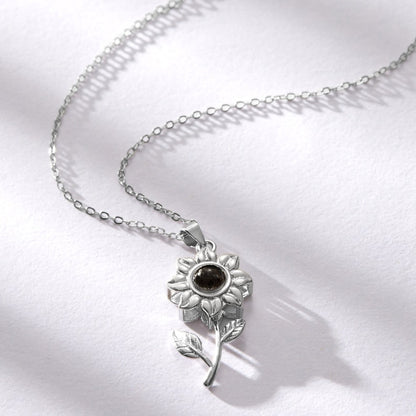 Personalized S925 Silver Sunflower Projection Necklace