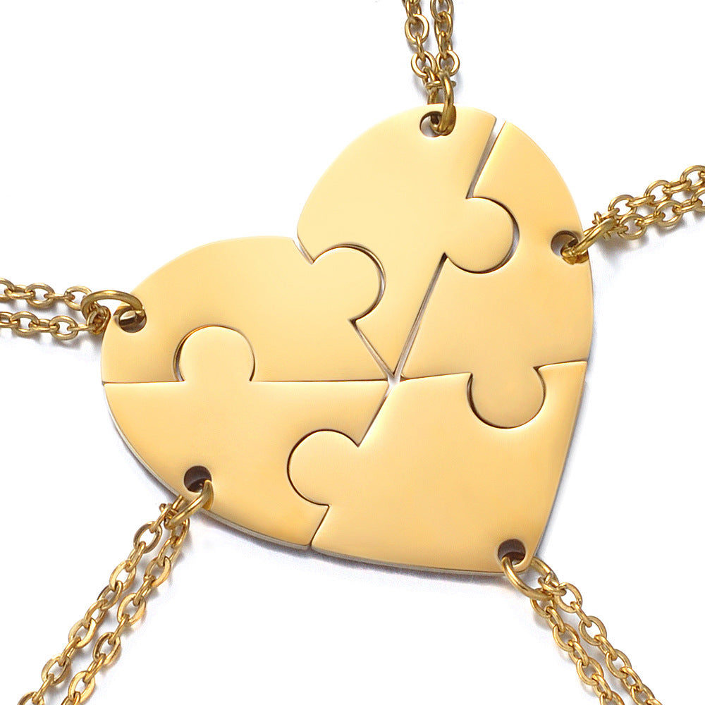 Personalized heart-shaped stitching necklace