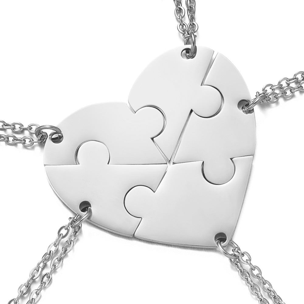Personalized heart-shaped stitching necklace