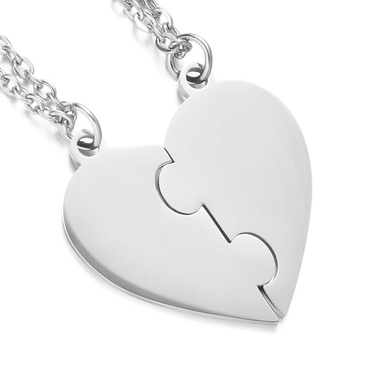 Personalized heart-shaped stitching necklace