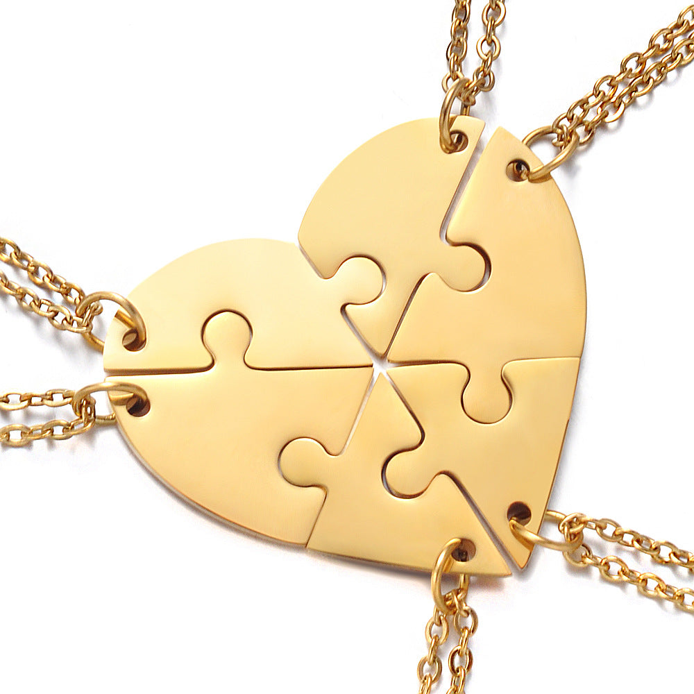 Personalized heart-shaped stitching necklace